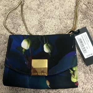 Ted Baker London Fuschia square clasp clutch